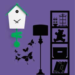 Contemporary Cuckoo Clock-Modern Cuckoo Clock, Art.tweet 2603, quartz battery movement, electronic movement with 12 melodies